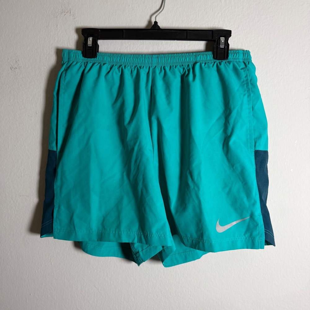 Nike Mens Dri-FIT Challenger Running Shorts Teal Navy Blue 5 Inch Inseam Large
